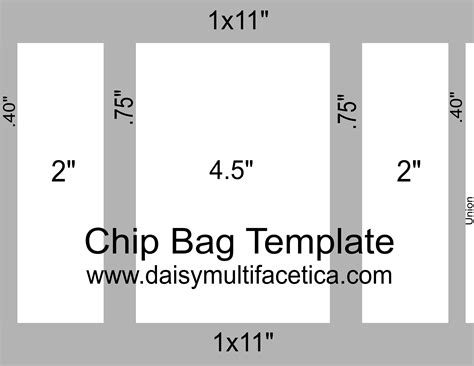 Chip Bag Template Size